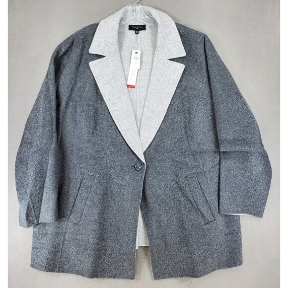 New Talbots Beautiful Soft Gray Wool Double Faced Flannel Coat 20W 2X Jacket - Picture 1 of 6